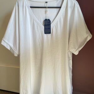SAMPEEL White V-Neck T-Shirt